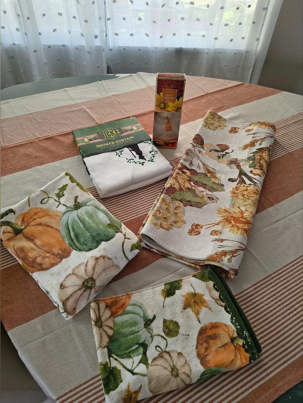 Fall Autumn Bath Set Wicked Shower Curtain & Pumpkin Hand Towels Bundle